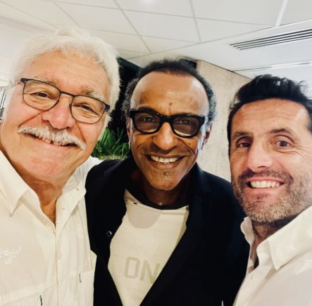 Jean Louis Dagorno, Manu Katché et Julian Dagorno à la remise de médaille Sacem